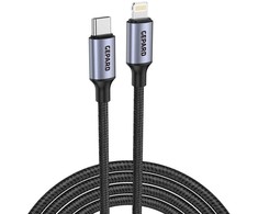 GEPARD USB-C - Lightning kabelis PD20W, metalinė galvutė, 2 m