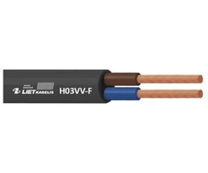 Cable Lietkabelis H03VV-F. 2 x 0.75 mm². juodas