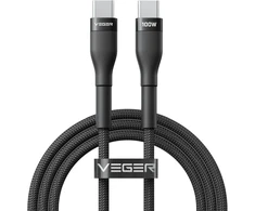 Cable Typ C to Typ C VEGER PD 5A 100W CC05 1,5 m juodas