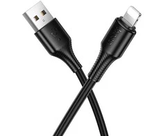 USB A tipo į „Lightning“ tipo laidas Hoco 2,4A, 1 m, X120, juodas