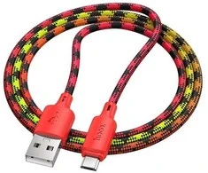 Laidas USB A į Micro USB Hoco 2,4A 1 m gradientinis raudonas