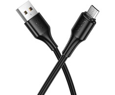 Cable USB A to Micro USB Hoco 2,4A 1 m X120 juodas