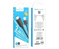 USB kabelis Hoco X88 microUSB juodas 1m