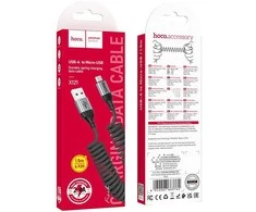 Cable USB A to Micro USB Hoco 2,4A 1,5 m X121 juodas
