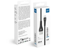 USB A į USB C laidas „Blue Star“ 2A 12W 1 m juodas PJ-DG4-A