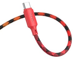 USB A į USB C laidas Hoco 3A 1 m X116 gradientinis raudonas
