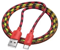 USB A į USB C laidas Hoco 3A 1 m X116 gradientinis raudonas