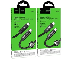 Cable USB C do USB C Hoco USB4 40Gbps/8K60Hz 5A 240W 1m US15 juodas