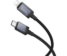 USB C į Lightning laidas Hoco PD 27W su ekranu 1 m X118 juodas