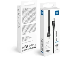 Cable USB C to USB C Blue Star 3A 60W QC4.0 1 m PJ-DQ1-C juodas