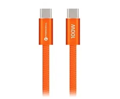 Cable USB C to USB C Forcell F-Energy QC4.0 PD 5A 100W Cafule Color 1,2 m ACYH23 oranžinis
