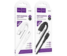 USB-C laidas į USB-C Hoco 3A 60W 1 m X120 baltas