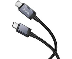 Cable USB C to USB C Hoco 3A 60W with display 1 m X118 juodas