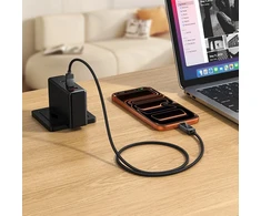 USB C į USB C laidas Hoco 3A 60 W su Dpot Matrix LCD 1 m U154 juodas