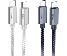 USB C į USB C laidas Hoco QC3.0 PD 5A 240W 1,8 m U134 pilka