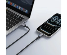 Laidas su LED šviesos indikatoriumi USB A - C tipo VEGER PD 3A 66W AC1-ZSD 1,2 m juodas