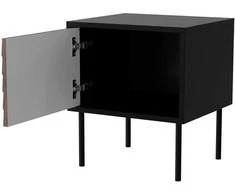 Cama Meble Bedside cabinet, 2 pcs. CORTINA 45x40x51 juodas/walnut