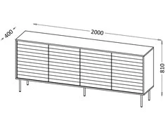 Cama Meble Cama 4D CORTINA komoda 200x40x81 juodas/graikinis riešutas