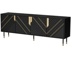 Cama Meble Cama 4D MOUNTAIN chest of drawers 204x40x72 juodas + auksinis