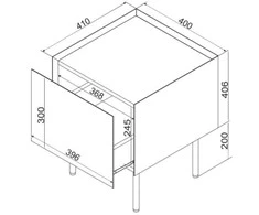 Cama Meble Cama naktiniai staliukai, 2 vnt. FELLINI 40x41x60 alyvuogių + alyvuoto ąžuolo stalviršis