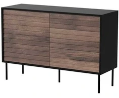 Cama Meble Lovos baldai Lova CORTINA 1D3S komoda 120x40x81 juodas/riešutmedžio riešutas