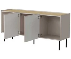 Cama Meble Cama FELLINI komoda 150x40x70 kašmyro + alyvuotas ąžuolo stalviršis