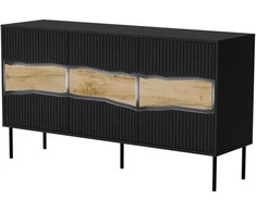 Cama Meble Cama INSERTO 3D komoda 143,5x40x80 juodas + LED