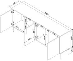 Cama Meble Cama INSERTO 3D1W komoda 190x40x80 juodas + LED