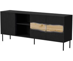 Cama Meble Cama INSERTO 3D1W komoda 190x40x80 juodas + LED