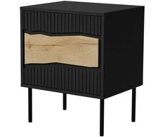 Cama Meble Cama INSERTO bedside cabinet, 2 pcs, 50x40x61.5 cm, juodas + LED
