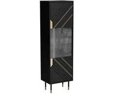 Cama Meble Cama MOUNTAIN display cabinet 54x40x180 juodas + auksinis
