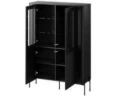 Cama Meble Cama VERA display cabinet 110x40x160 matt juodas