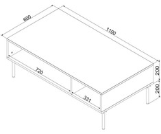 Cama Meble Cama PALAZZO BIS table/latrine 110x60x40 matte juodas
