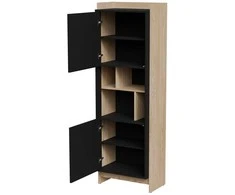 Cama Meble Cama PORTO 59x38x180 display cabinet oak/juodas