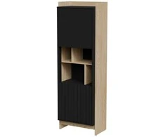 Cama Meble Cama PORTO 59x38x180 display cabinet oak/juodas