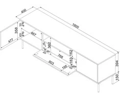 Cama Meble Cama RTV cabinet EF + fireplace juodas TRESSE 180x40x54.5 matte žalias