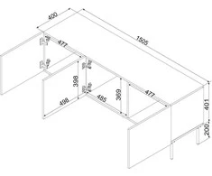 Laikiklis Cama Meble Cama RTV spintelė SIENA 150,5x40x60 kašmyro matinė