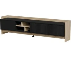 Cama Meble Cama RTV PORTO 3D cabinet 190x38x50 oak/juodas