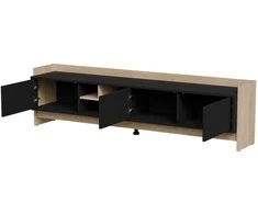 Cama Meble Cama RTV PORTO 3D cabinet 190x38x50 oak/juodas