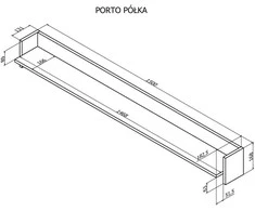 Cama Meble Cama Shelf PORTO 150x18x16.5 oak/juodas