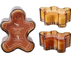 Candle. aromatic Gingerbread. 30 h. 670 g. Brown col.