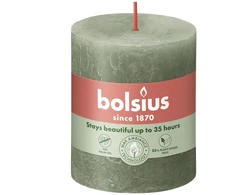 Žvakė, cilindrinė Bolsius Rustic, 8/6.8 cm, alyvuogių žalia