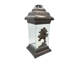 Candle Geralda Medis. 36 h. Transparent col./Copper col.