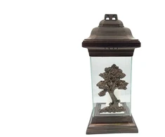 Candle Geralda Medis. 36 h. Transparent col./Copper col.