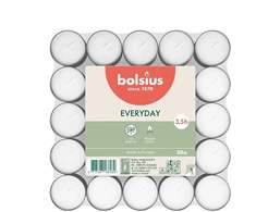 Žvakė, arbatinė Bolsius, 3.5 h, 50 vnt., Balta