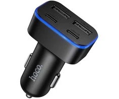 Car charger Hoco 2xUSB A + 2xUSB C PD QC3.0 42W Z63 juodas