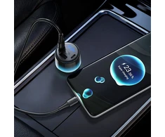 Automobilinis įkroviklis Hoco USB A + 2xUSB C PD QC3.0 57W su USB C į C kabeliu Z69B juodas