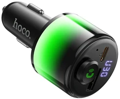 Automobilinis Bluetooth transmitteris Hoco 2 x USB A + USB C QC3.0 PD 42W E166 juodas