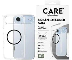 Panzer Glass „CARE by PanzerGlass“ flagmaninis „Urban Explorer“ dėklas su juodu „MagSafe“, skirtas „iPhone Air“ – permatomas