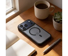 Dėklas Case for iPhone `15 Pro Max Forcell F-Protect Smoke Hybrid Premium Lite compatible with MagSafe juodas